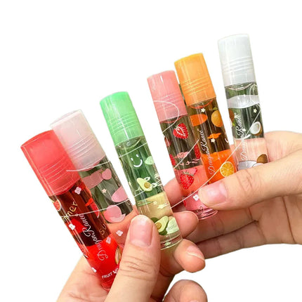 6 Color Plumping Clear Lip Oil Mirror Water Lip Gloss Lip Glaze Transparent Liquid Lipstick Moisturizing Fruit Lips Care Make Up