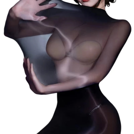 Oiled Full Body Stockings High Glossy Shiny Nylon Restrict Bodysuit Tights Bodyhose Sexy Lingerie
