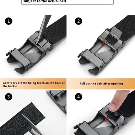 Fashion Designer Belt for Men High Quality Genuine Leather Men's Belt Alloy Buckle Automatic Business Belt for Men