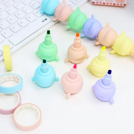 1pcs Creative 5 Color Highlighter Cartoon Cute Shape Highlighter Creative Students Make Hand Account Marker