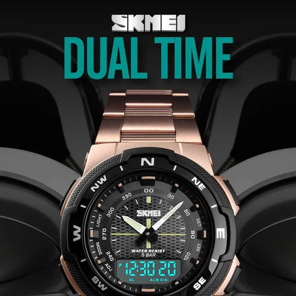 SKMEI 1370 Luxury Full Steel Business Waterproof Watch Relogio Masculino Watch Men Fashion Sport Quartz Clock Mens Watches
