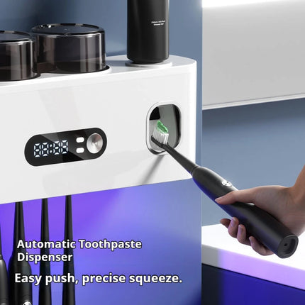 HOMEFISH Portable UV Toothbrush Sterilizer Holder Rechargeable Wall Mounted Wireless Electric Toothbrush Dryer