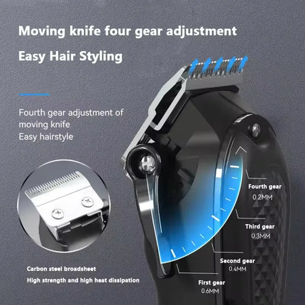 Kemei KM-1071 Electric Hair Clipper UBS Rechargeable Cordless Beard Trimmer Men Powerful Electric Hair Clippers Trimming Tool