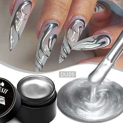 2/3pcs Mirror Metal Gel Nail Polish Set Gold Silver Metallic Painting Drawing Line Gel Semi Permanent Soak Off UV Gel Varnish