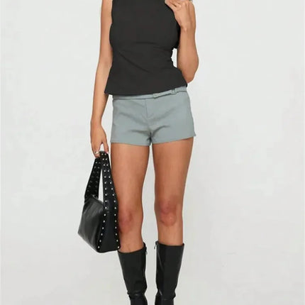 Women's Sexy Solid Color Backless Tank Top for Summer Club Sleeveless Knot Backless Tee Top Streetwear Y2K Clothes 2025