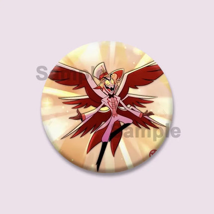 Lucifer Alastor Duckies Soft Button Pins DIY Round Snap-in Brooches Backpack Shirt Accessories  Customize Cartoon Cosplay Badge