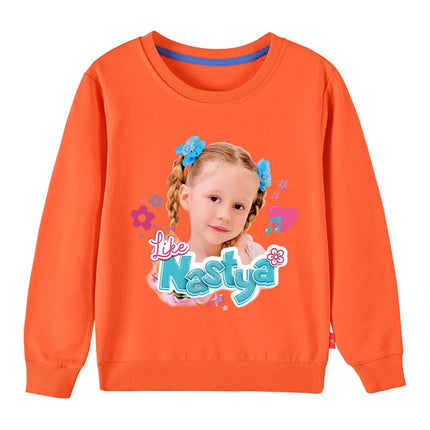 Lovely Like Nastya Sweatshirt Kids Spring Long Sleeve Coats Baby Girls Casual Clothes Teen Boys Sport Sweatshirts Children Tops