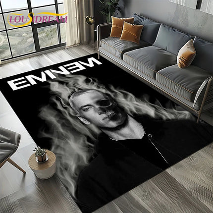 Rapper Eminem Tupac 2pac Hip-Hop Rap God Carpet Rug for Living Room Bedroom Home Sofa Decoration, Area Rug Non-slip Floor Mat
