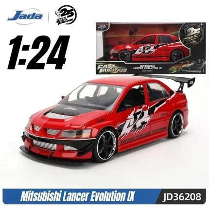 Jada 25th 1:24 Fast & Furious,Dodge Charger Skyline GTR Totota Supra Mitsubishi Eclipse Lancer EVO,Alloy Car Collection Gift Toy
