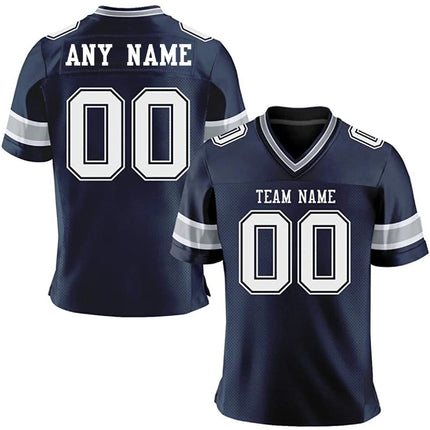 Custom American Football Jersey with Name Number, Personalized Navy Team Jersey Shirt, Sports Gift for Players, Fans, Men & Kids