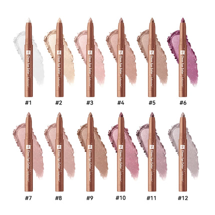 12Colors Metallic Eyeshadow Pencil Glitter Silkworm Liner Pen Highlighter Long Lasting Gold Blue Cream Eye Shadow Stick Makeup