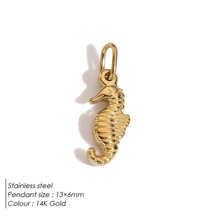 Stainless Steel charms Ocean shell conch golden pendant Summer beach Handmade Necklace Bracelet DIY charms for jewelry making