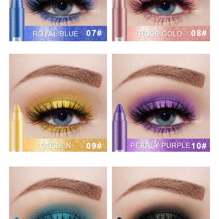 12-Piece Eyeshadow Pen Set, Pearlescent Fine Shimmer, Delicate and Silky, Non-Smudging, Multi-Use, High-Gloss Contouring, One-Swipe Application, Eye-Enhancing, Waterproof, Long-Lasting, Versatile Eyeshadow