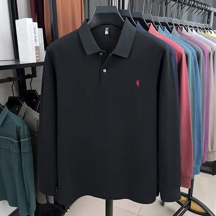 2025 New 100% Cotton High-end Brand Men's Long-sleeved Polo Shirt Autumn Fashion New Luxury Original Embroidery Top Golf T-shirt