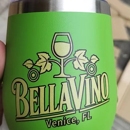 50pcs Custom 12oz double wall stainless steel wine tumbler insulated vacuum egg shape wine tumbler with sliding lids