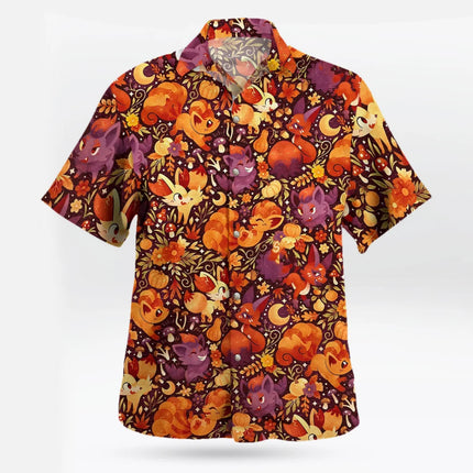 2026 Fire Fox Pokemon Hawaiian Shirt Pokemon Fans Gift Summer Sports Leisure Men's T-Shirt Children's Clothing Tee Woman