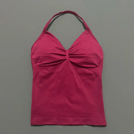 HISTELLO Impact Longline Strappy Top Sports Yoga Vest Women Fitness Tank Top Gym Beautiful Open Back Bra Running Workout Halter