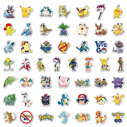 10/30/50pcs Kawaii Cartoon Pokemon Pikachu Stickers Japanese Anime Decals DIY Guitar Laptop Luggage Cute Manga Graffiti Sticker