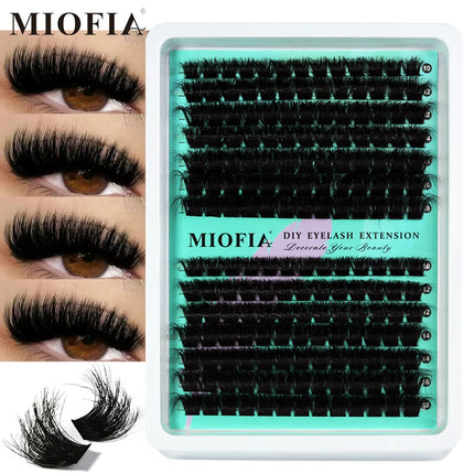 MIOFIA Wispy Thick Lashes Cluster 50D 80D 100D 150D Natural Fluffy False Eyelash Extension Cat Eye Lashes Mixed Tray Makeup