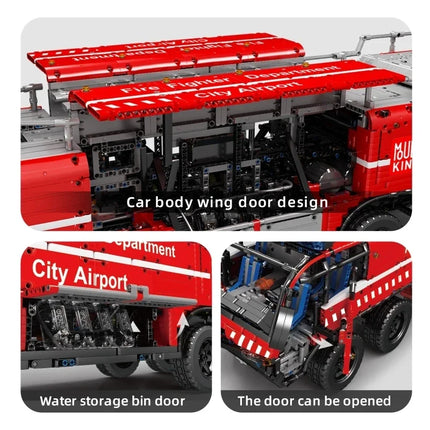 MOULD KING 19004S High-Tech Toys The MOC-4446 RC Motorized Airport Crash Tender Model Building Blocks Bricks Kids Christmas Gift