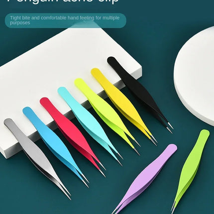 New Super Pointed Acne Clip Acne Needle Grafting Eyelash Clip Blackhead Clip Fake Eyelash Tweezers Feauty Tool  Lash Tweezers