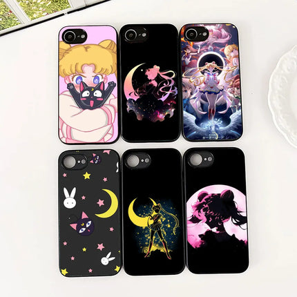 Casing Phone Cover for Samsung Galaxy S22 S21 S20 FE Ultra Plus A07 A17 A15 A16 A25 A57 A37 Case  S-SailorS Anime Girl Moons