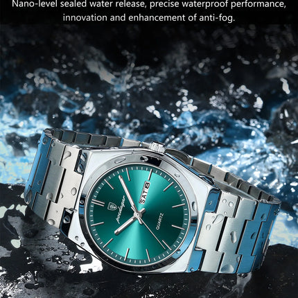 POEDAGAR Exquisite Business Men's Watch Stainless Steel Waterproof Luminous Man Wristwatch Date Week Classic Men's Quartz Watches
