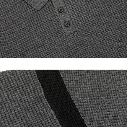 Autumn Winter Polo-Style Colour-Block Knit Sweater Men Effortlessly Stylish Relaxed Fit Loose Collar Top Warm Cosy
