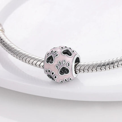 Charm Hot Sales 925 Sterling Silver Charms Beads CZ pave Round Charms Fit Original Bracelet Necklace Charms Jewelry Gift DIY