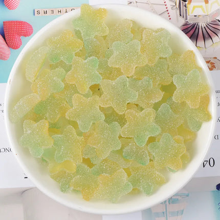10pcs Slime Charms Soft Candy Resin Star Additives Supplies DIY Kit Filler Decor For Fluffy Clear Cloud Slime Clay 18mm