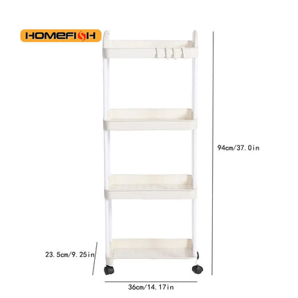Household Multi-layer Small Cart Storage Rack Floor To Floor Kitchen Bedroom Bathroom Storage Rack Storage Rack With Wheels