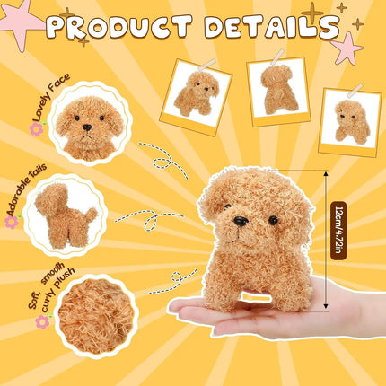 12-24PCS Teddy Dog Plush Toys Stuffed Puppy Dogs Soft Poodle Doll Animal Pet Toy for Adopt a Puppy Party Favors Birthday Gifts