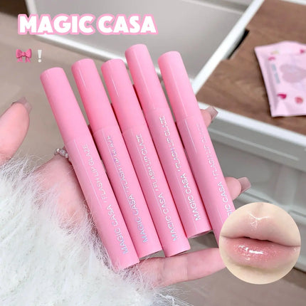 MAGIC CASA Five-Piece Pearl Shimmer Lip Gloss Set Plumping Lip Contour Collection Moisturizing Long-Lasting Lip Color Set