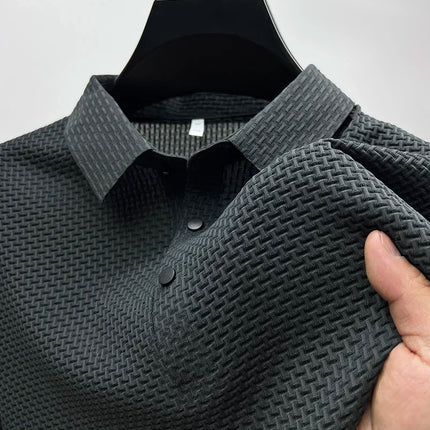 Brand Clothes Summer New Men's Short Sleeve T-shirt Ice Silk Cool and Breathable POLO Shirt Business Casual Sweat-absorbing Top