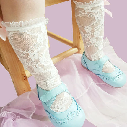 Baby Lace Socks Lovely Tube Girl Socks Summer Princess Lace Mesh Knee High Sock Vintage Breathable Infant White Long Sock