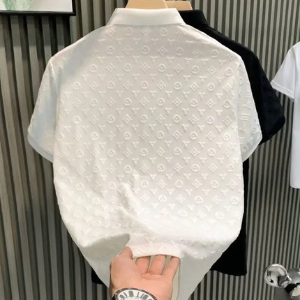 Fashionable Lightweight Handsome Polo Shirt Summer New Style Comfortable Breathable Slim Fit Collar Short Sleeve Men's T-shirt