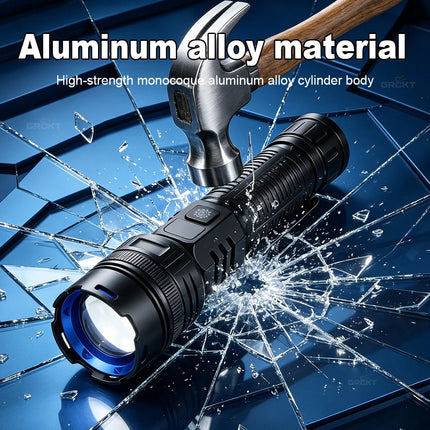 Super Bright Rechargeable LED Flashlight White Laser Flashlights High Power With Pen Clip Torch Power Bank Tactical Flashlight