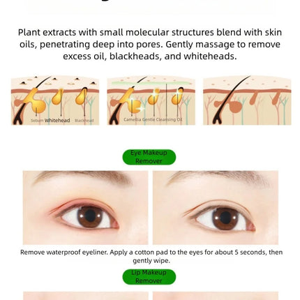Camellia Cleansing Oil Gentle Makeup Remover Non Greasy Skin Care Light Refreshing Single Use Ampoule Oil Based Clean