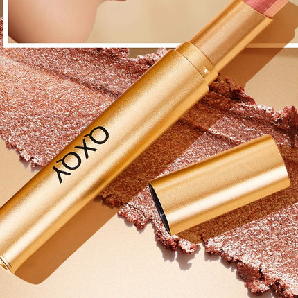 Three-Color Glitter Eyeshadow Stick Matte Long-Lasting Easy to Color Eye Makeup Stick for Effortless Look Enhancement