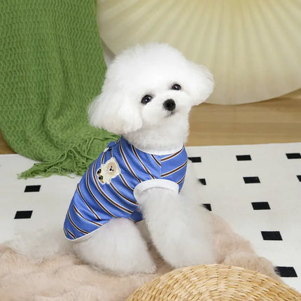 Summer Pet Shirts Cartoon Graffiti Pattern Clothing Puppy Cat Solid T-shirt Chihuahua Yorkie Thin Soft Fashion Vests Dog Clothes