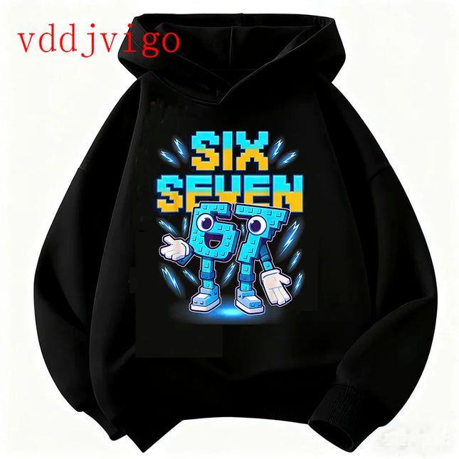 Hoodie 67 Six Seven Clothing Steal A BrainRot Cartoon Girls Boy Hooded Italian Brainrot Sweatshirt Children Korean Tops Girls