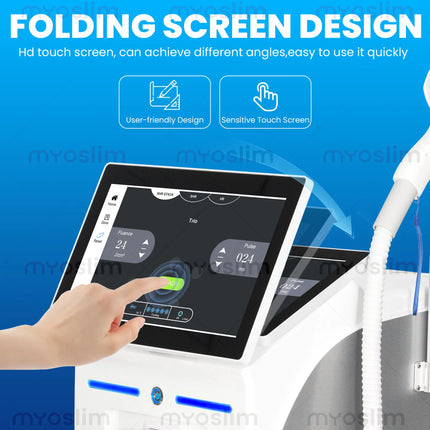 FAC Diode Laser Hair Removal Machine 60M Shots Sapphire Ice Cooling Fold Touch Screen Salon Epilator 755 808 940 1064nm