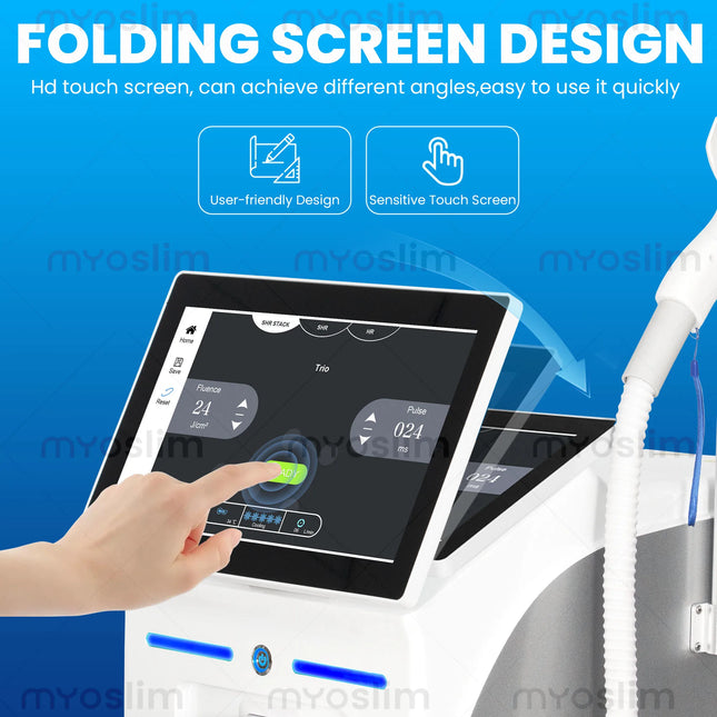 FAC Diode Laser Hair Removal Machine 60M Shots Sapphire Ice Cooling Fold Touch Screen Salon Epilator 755 808 940 1064nm