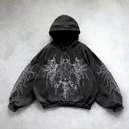 American Y2K New Hip Hop Trend Retro Hoodie Women Street Casual Loose Joker Vintage Sweatshirt Unisex Fleece Padded Warm Hoodie