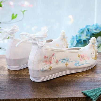Chasing Moon Hot Sale Of The Season New Style Ming Dynasty Hanfu Shoes National Style Upturned Head Cotton Shoes Ancient Wedding