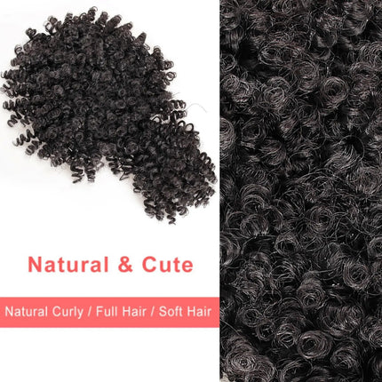 Afro Puff Drawstring Ponytail with Curly Hair Pieces Clip in Bangs Short Ponytail Hair ExtensionsNatural Hair Ponytails