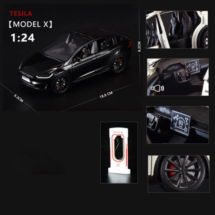 1:24 Model X Model Y Model 3 Alloy Die Cast Toy Car Model Sound and Light Children's Toy Collectibles Birthday gifts
