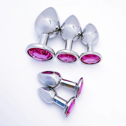 5PCS XS/S/M/L/XL Metal Anal Plug Butt Plug Sex Toy Butt Toy for Women Men Couples Adult Game Masturbator Anal Diamond Sex Toys