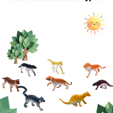 96 Wildlife Models Plastic Toys Tigers Lions Monkeys and Other Wild Animals Collection Models Home Decoration Birthday Gifts