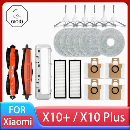 For Xiaomi Robot Vacuum X10+ / X10 Plus Parts Accessories Main Brush Side Brush Hepa Filter Mop Cloth Dust Bag Replacement Spare